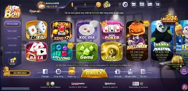 Giao diện cổng game b29 win